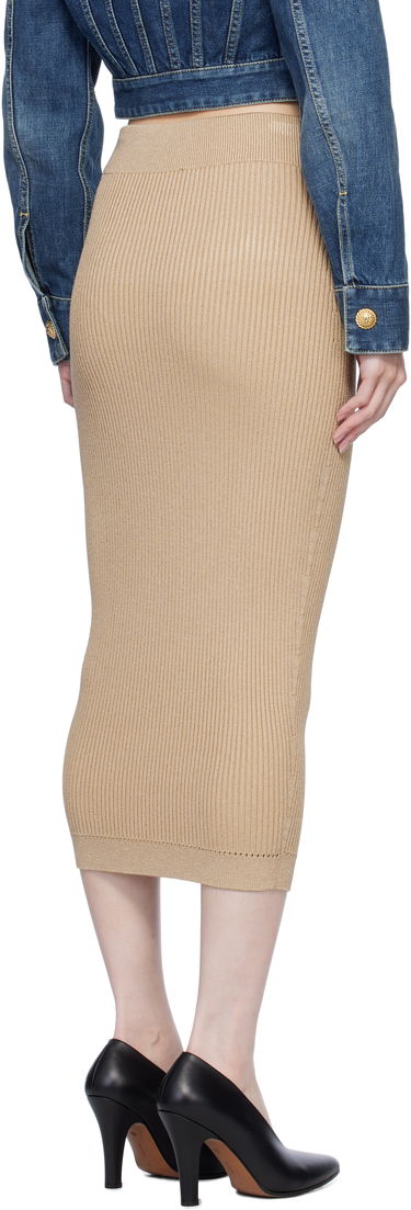 Пола Balmain Ribbed Knit Midi Skirt Бежово | EF1LD022KI10, 2