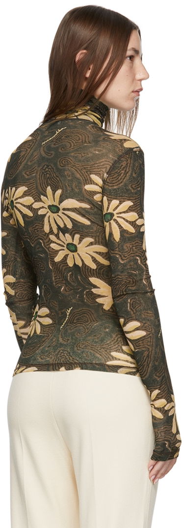 Пуловер Nanushka Nanushka Harri Floral Turtleneck Top Кафяво | NW22RSTP00999, 2