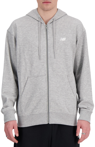 Суитчър New Balance Essentials Logo Fleece Full Zip Hoodie Сиво | mj41502-ag, 0