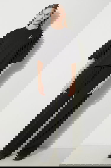 Съкратен топ Puma Cotton Relaxed Fit Cropped T-Shirt Черно | 624226, 1