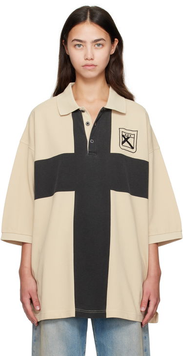 Поло тениска 032C 032c Fainting Cross Oversized Polo Бежово | F25-URC-0459-550-W, 0
