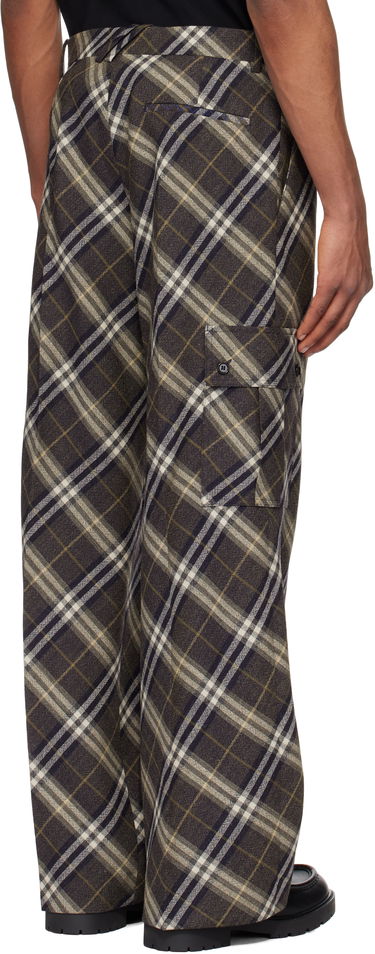 Карго панталони Burberry Burberry Check Wool Tailored Cargo Pants Кафяво | 8102488, 2