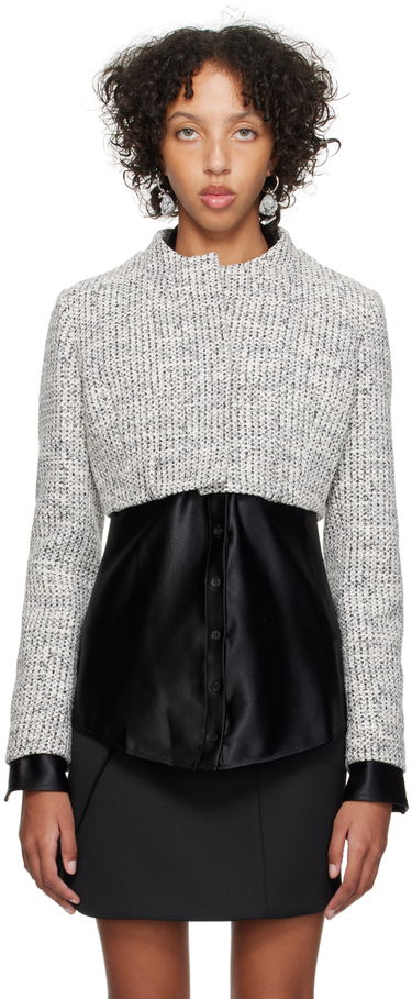 Яке Coperni Coperni Cropped Tweed Jacket Бяло | COPV33100, 0