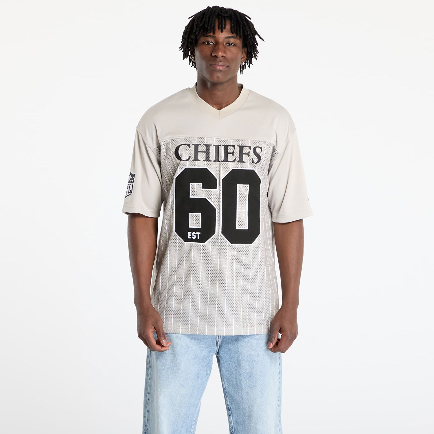 Фланелка New Era New Era Kansas City Chiefs NFL Pinstripe Jersey Бежово | 60667924, 0