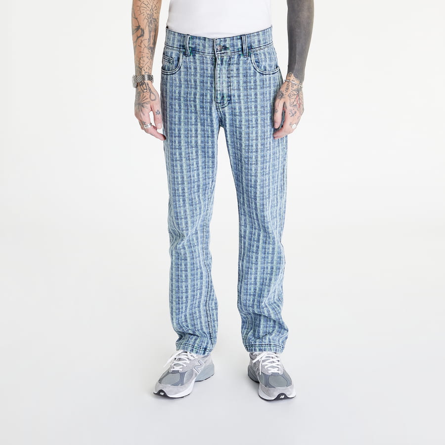 Панталони Pleasures Jeans Dallas Denim Pant Синьо | P22F009 GREEN, 0