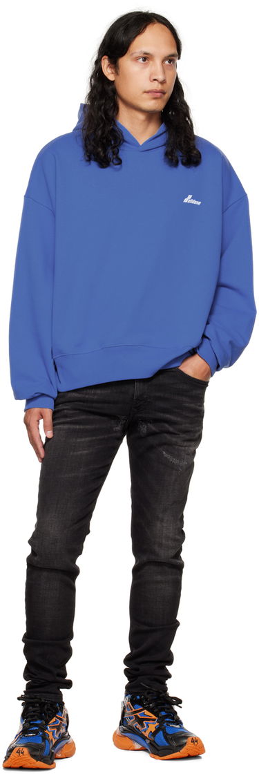 Суитчър We11done We11done Lettering Symbol Hoodie Синьо | WD-TH3-22-840-U-BL, 3