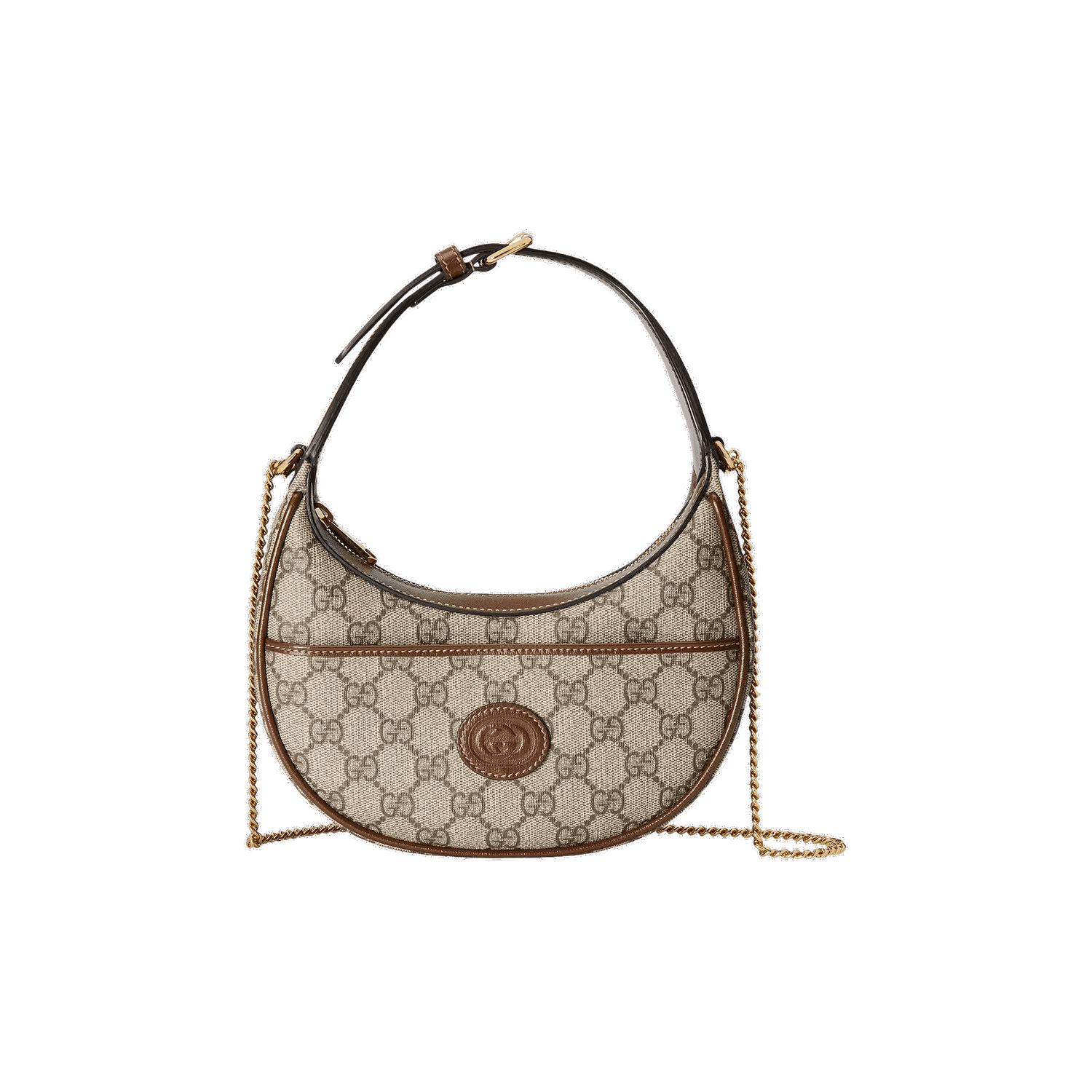 Дамска чанта Gucci Half Moon Shaped Mini Bag With Interlocking G Кафяво | 726843 92TCG 8563, 0