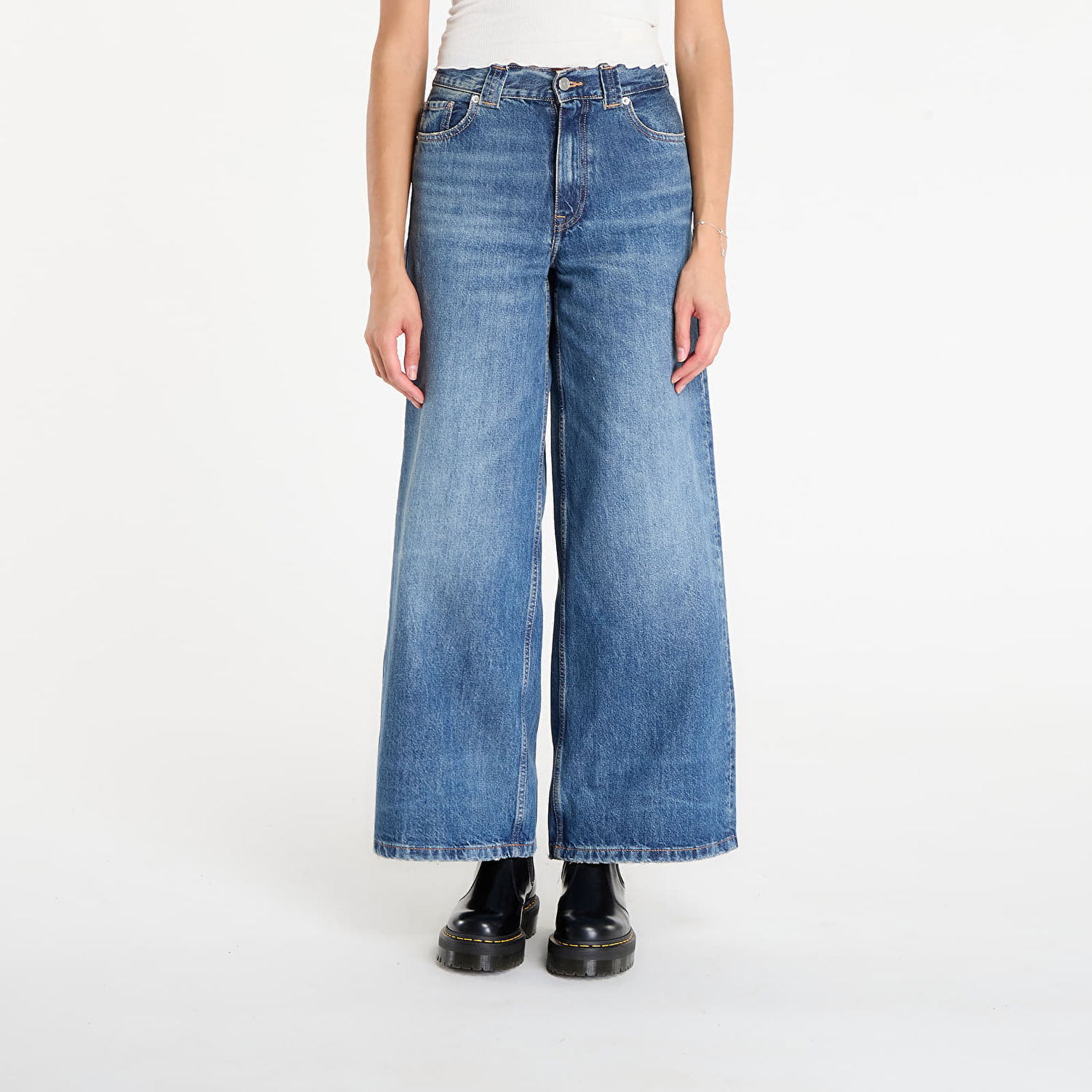 Дънки Tommy Hilfiger Tommy Hilfiger 70'S High Rise Wide Leg Jeans W27/L30 Синьо | WW0WW46731 1A5, 0