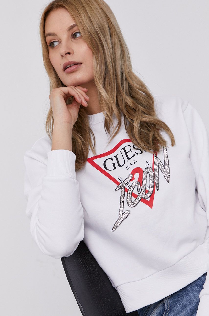 Суитчър GUESS Icon Sweatshirt Бяло | W1YQ0C.K68I0, 0