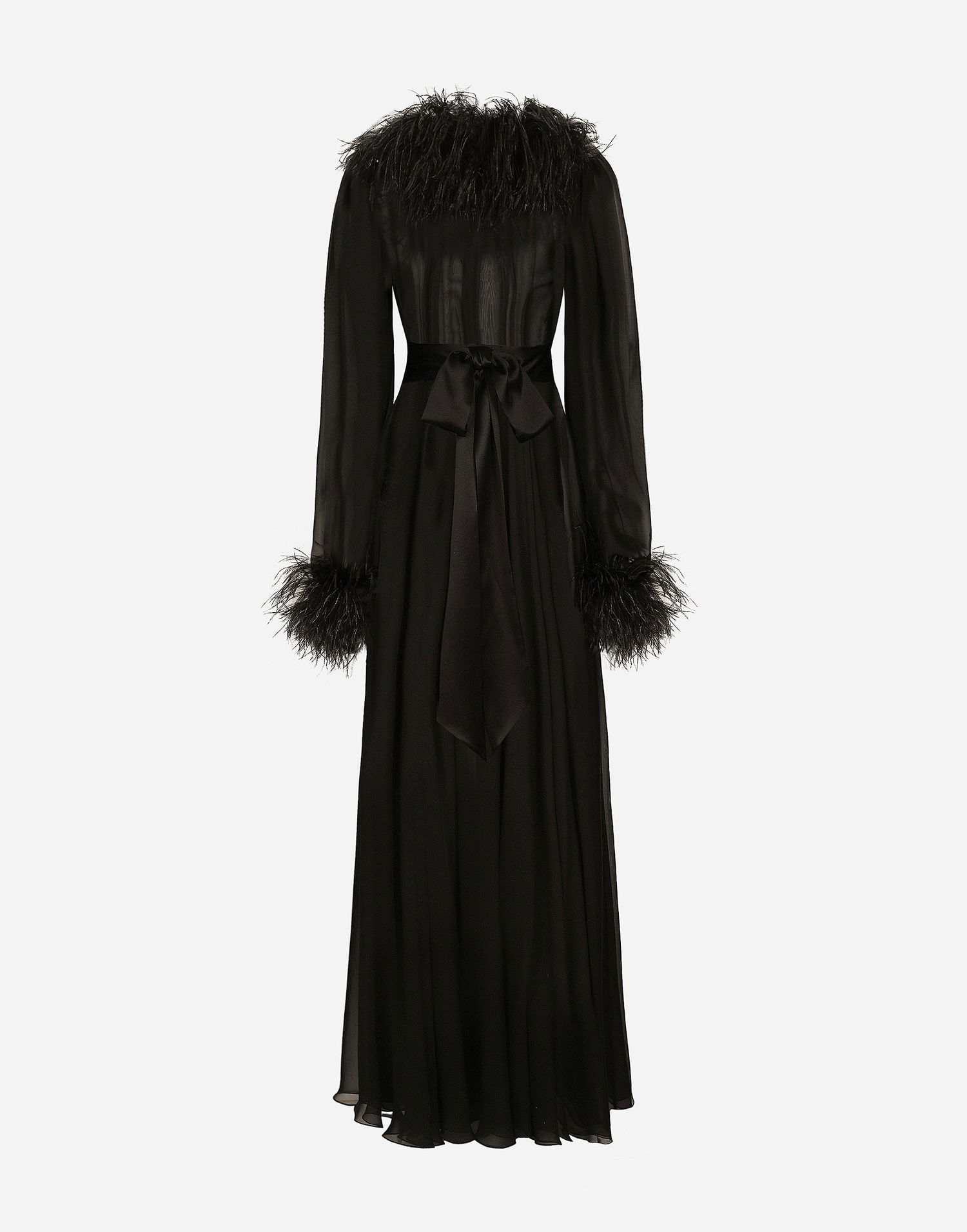 Pокля Dolce & Gabbana Silk Chiffon Maxi Dress Черно | F6JRCTFU1ATN0000, 0