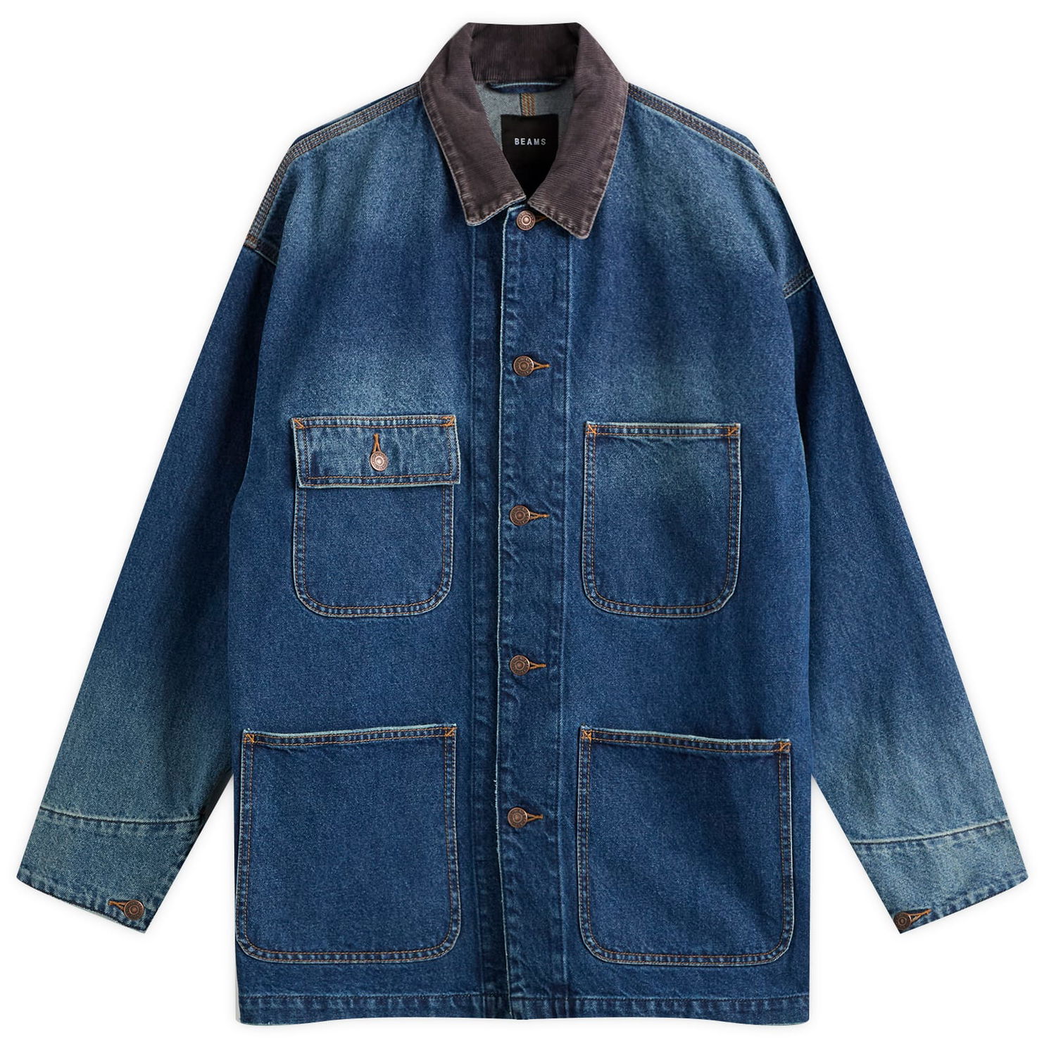 Яке BEAMS BEAMS Loose Coverall Denim Jacket, Size Small Синьо | 1118-3309-791-78, 0