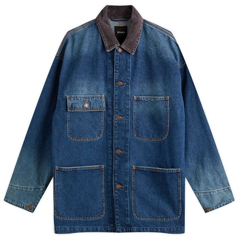 Яке BEAMS BEAMS Loose Coverall Denim Jacket, Size Small Синьо | 1118-3309-791-78