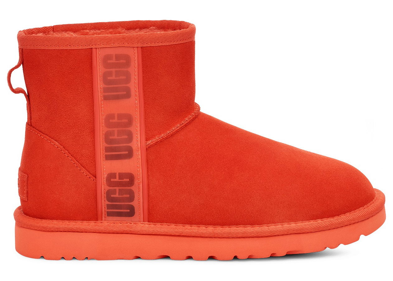 Кецове и обувки UGG Classic Mini II Boot Side Logo Червено | 1134962-HONG, 0