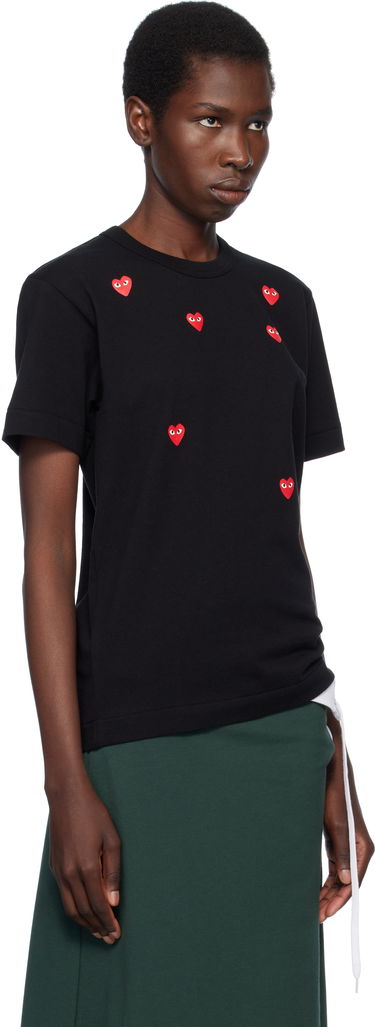 Тениска Comme des Garçons COMME des GARÇONS PLAY Multiple Heart Logo T-Shirt Черно | AX-T338-051, 1
