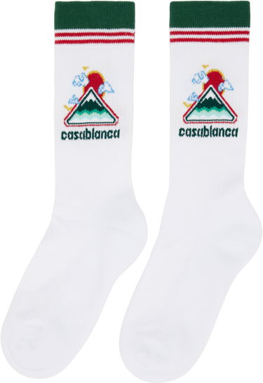 Чорапи Casablanca Casablanca Montagne Ondulee Socks Бяло | APF25-ACC-010-02, 2