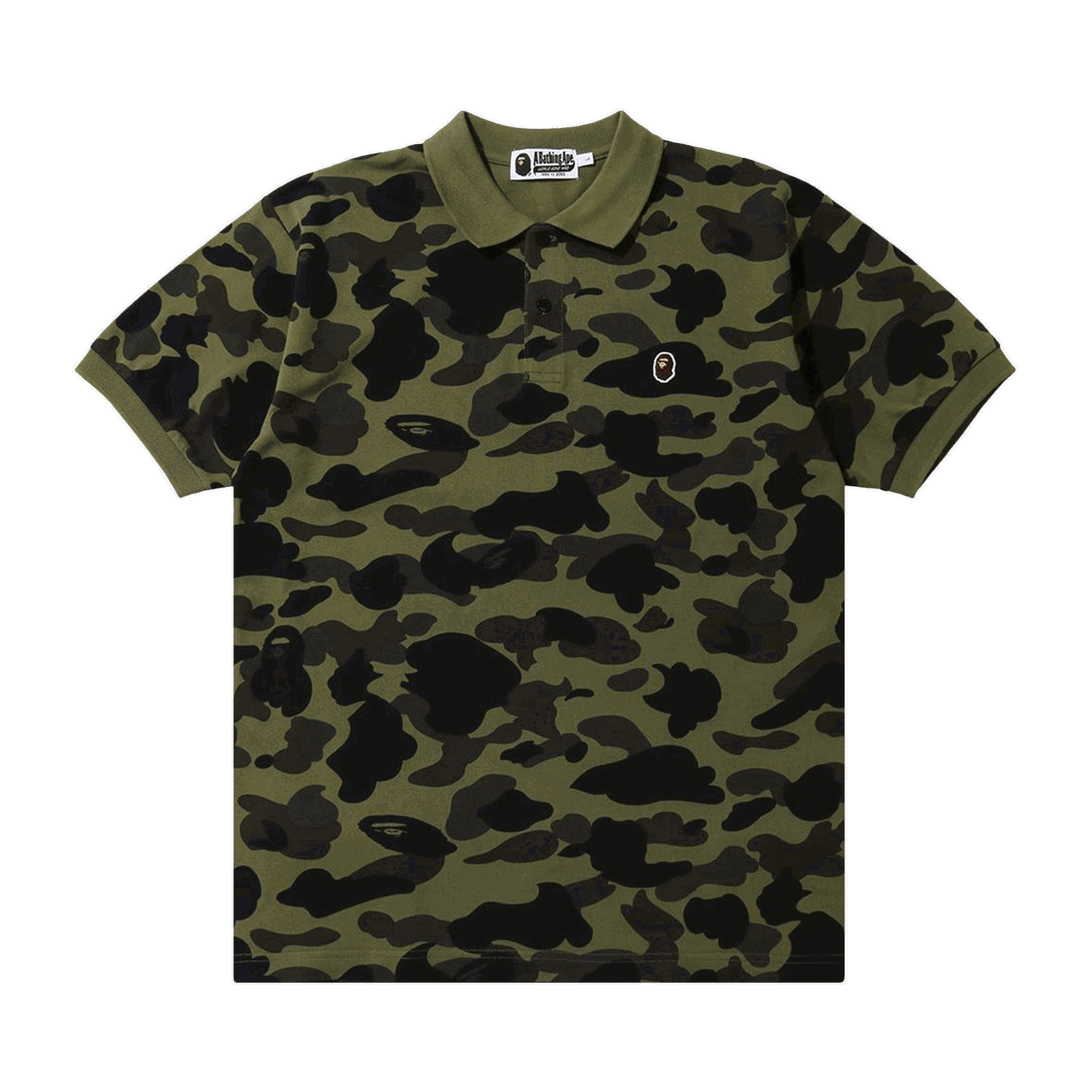 Тениска BAPE 1st Camo Ape Head One Point Polo Зелено | 1G30 112 001 GREEN, 0