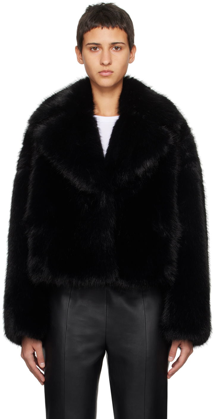 Яке STAND STUDIO Samara Faux-Fur Cropped Jacket Черно | 61701-9055, 0