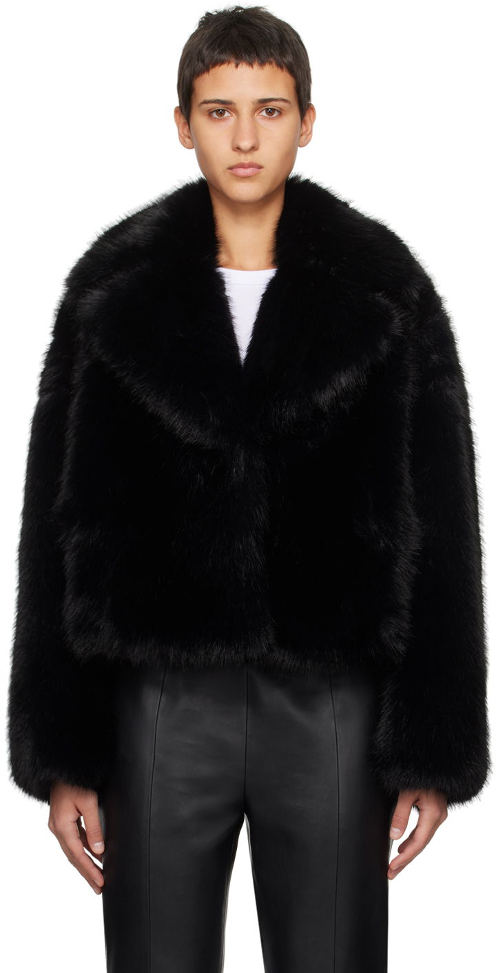 Яке STAND STUDIO Samara Faux-Fur Cropped Jacket Черно | 61701-9055