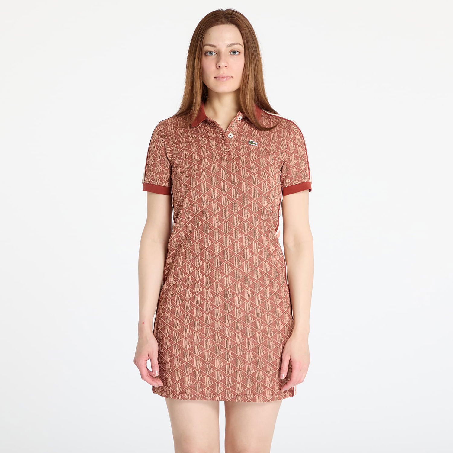 Pокля Lacoste LACOSTE Jacquard Polo Dress Червено | EF2655 GTI, 0