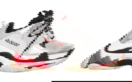 Кецове и обувки Balenciaga Triple S Silver Black 2019 W Бяло | 524039W09O31081, 0