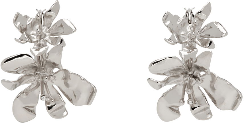 Обеци Acne Studios Silver Flower Hoop Earrings Металик | C50444-, 0