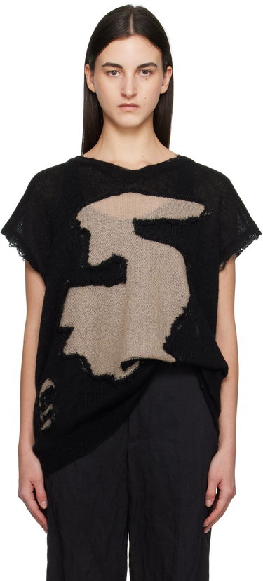 Пуловер Maison Margiela MM6 Maison Margiela Abstract Distressed Knit Top Черно | S52HN0008 M13088, 0