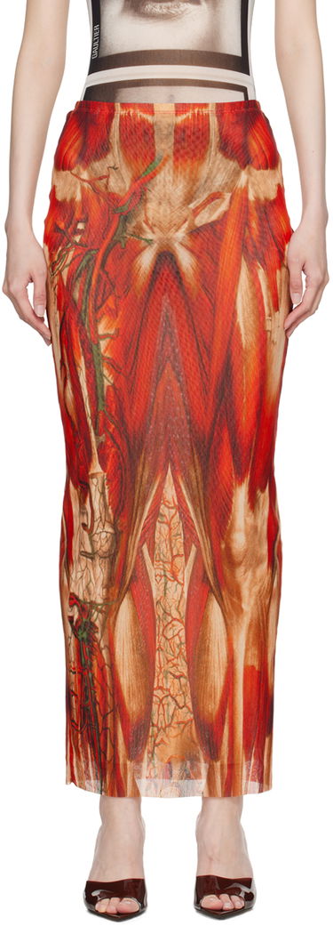 Пола Jean Paul Gaultier Jean Paul Gaultier 'The Écorché' Maxi Skirt Червено | 24/30-F-JU124-T554-301540, 0