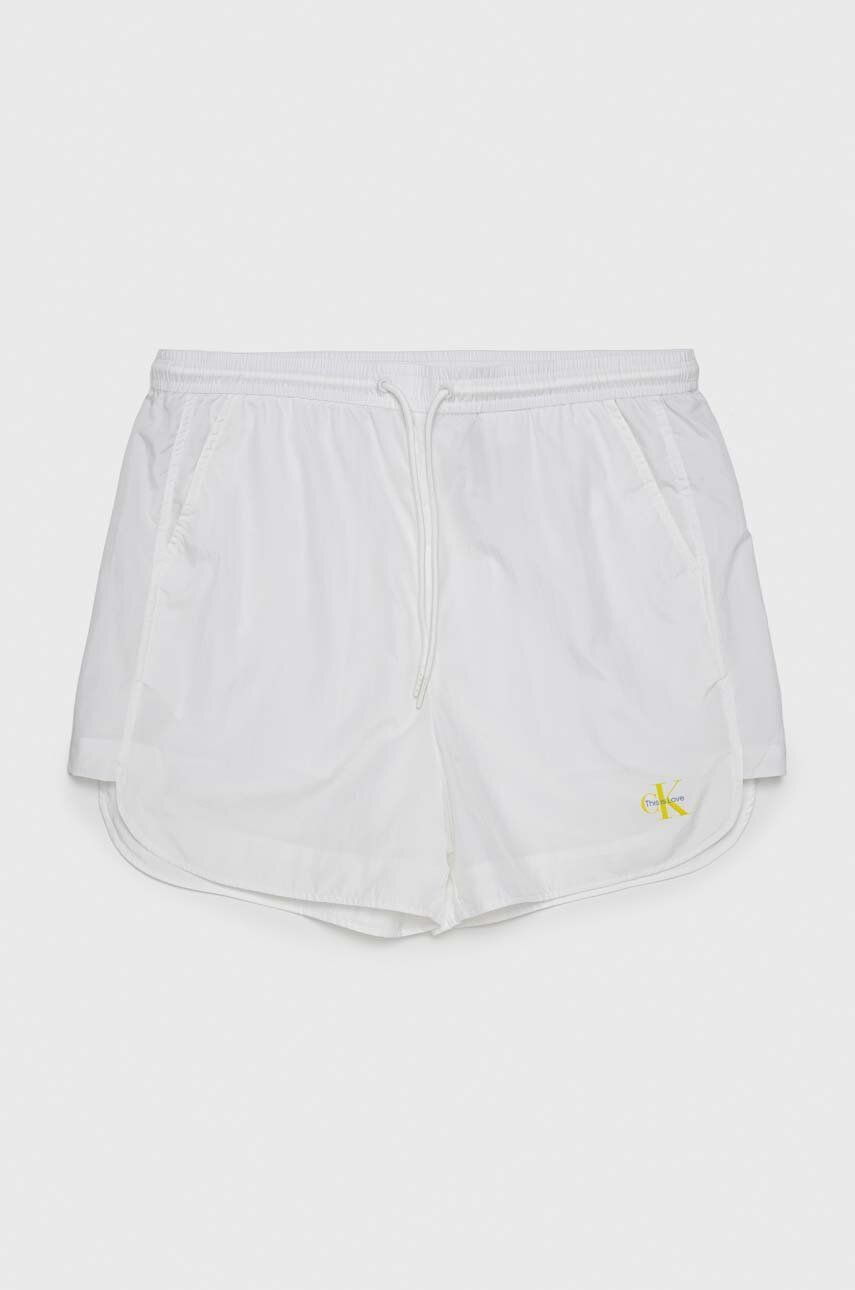 Къси панталони CALVIN KLEIN Pride Monogram Logo Nylon Shorts Бяло | J40J400289, 0
