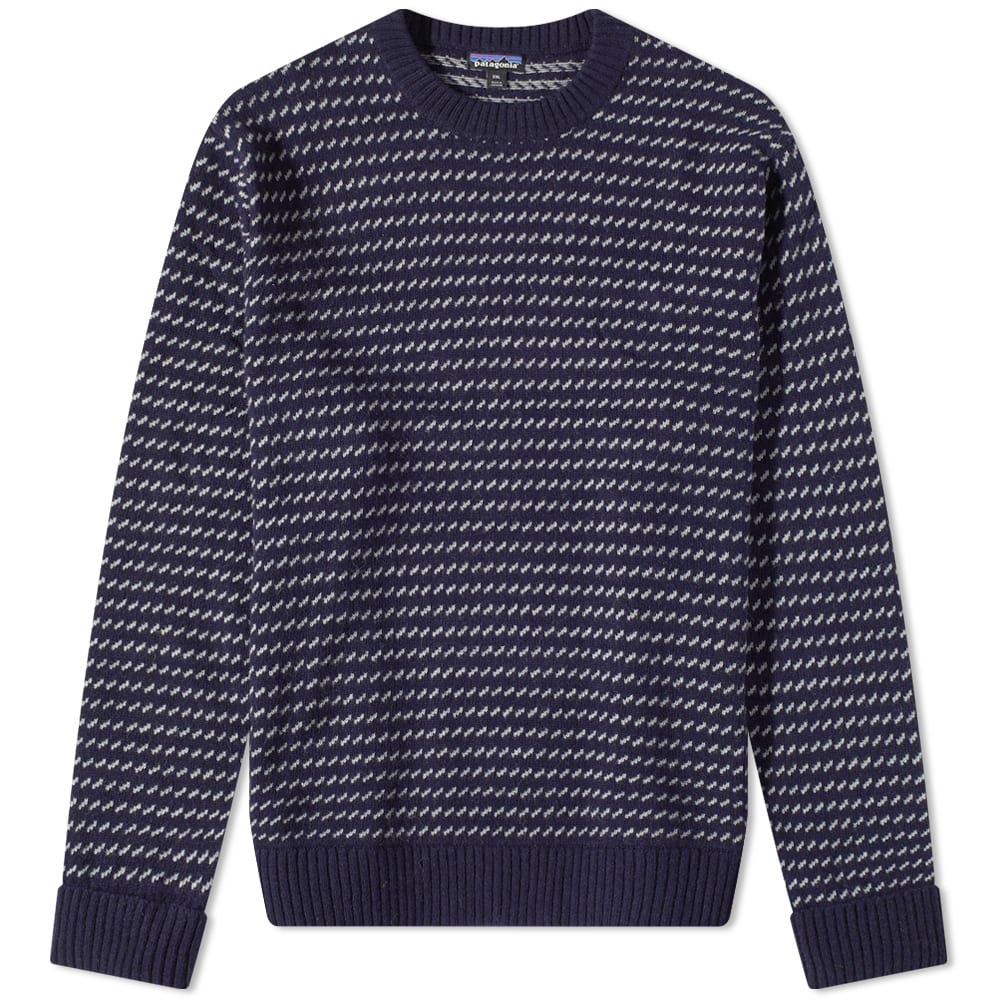 Пуловер Patagonia Recycled Wool Crewneck Тъмно синьо | 50655-CNY, 0