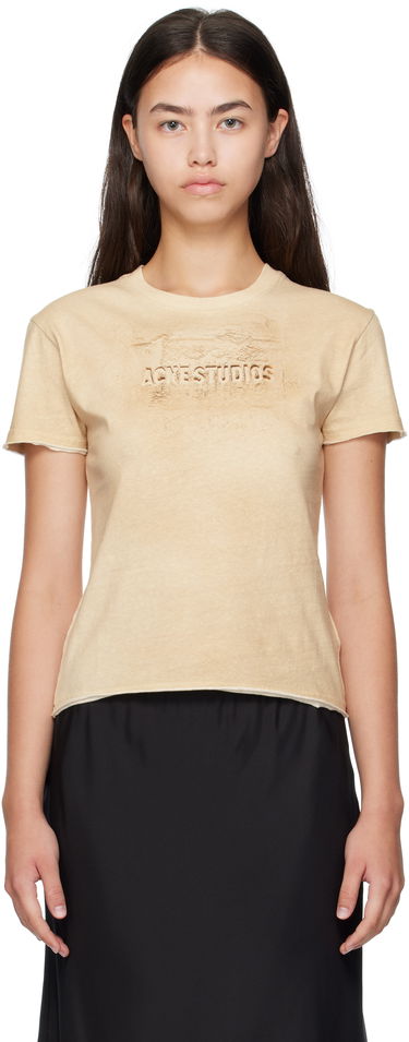 Тениска Acne Studios Acne Studios Logo Print T-Shirt Бежово | AL0472-, 0