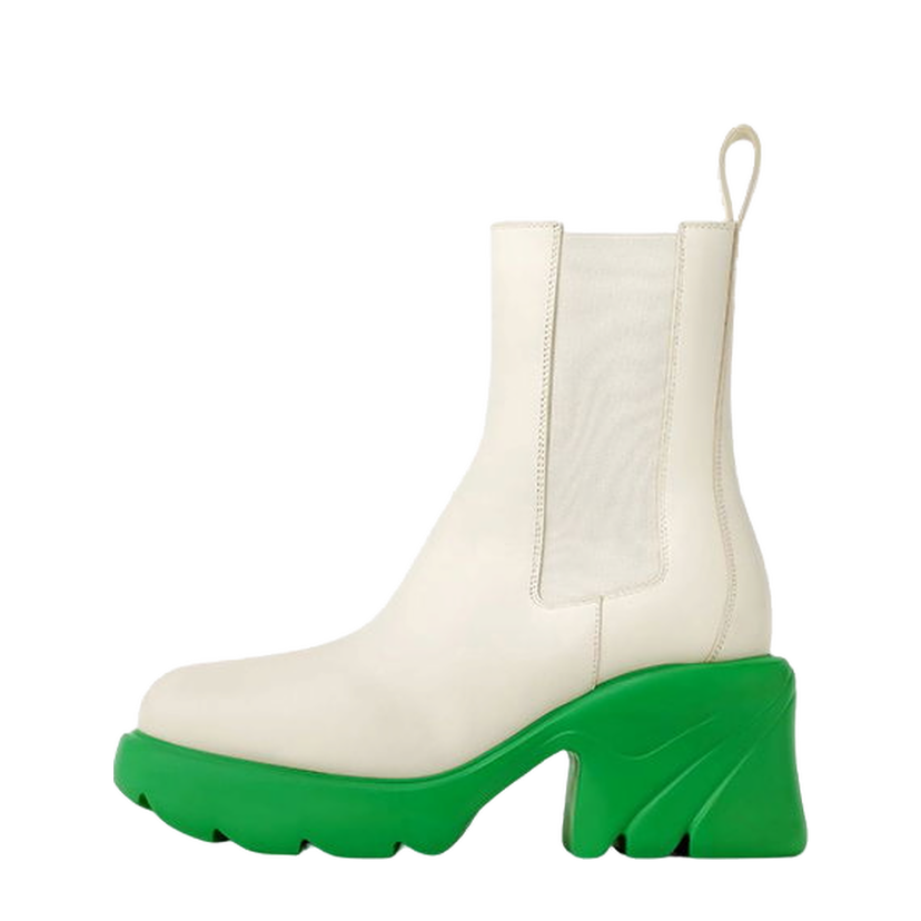 Кецове и обувки Bottega Veneta Flash Shearling Ankle Boot Бяло | 716245V1BN19168