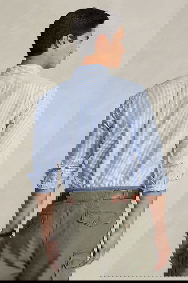 Риза Polo by Ralph Lauren Regular Fit Striped Cotton Button-Down Shirt Синьо | 710928918, 1