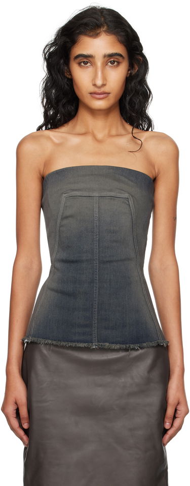 Потник Rick Owens Rick Owens Concordians Denim Bustier Top Сиво | RP02E4127 SDKDEG, 0