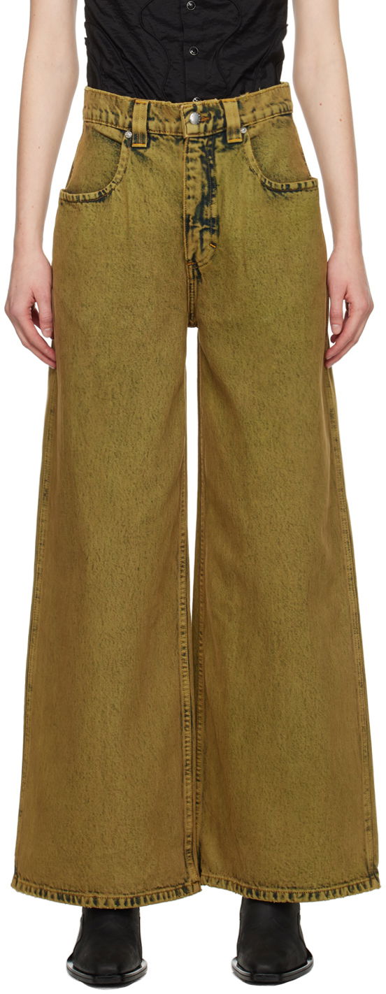 Дънки Eckhaus Latta Ultra Wide Leg Jeans Жълто | 8023-EL-PS24-S -, 0