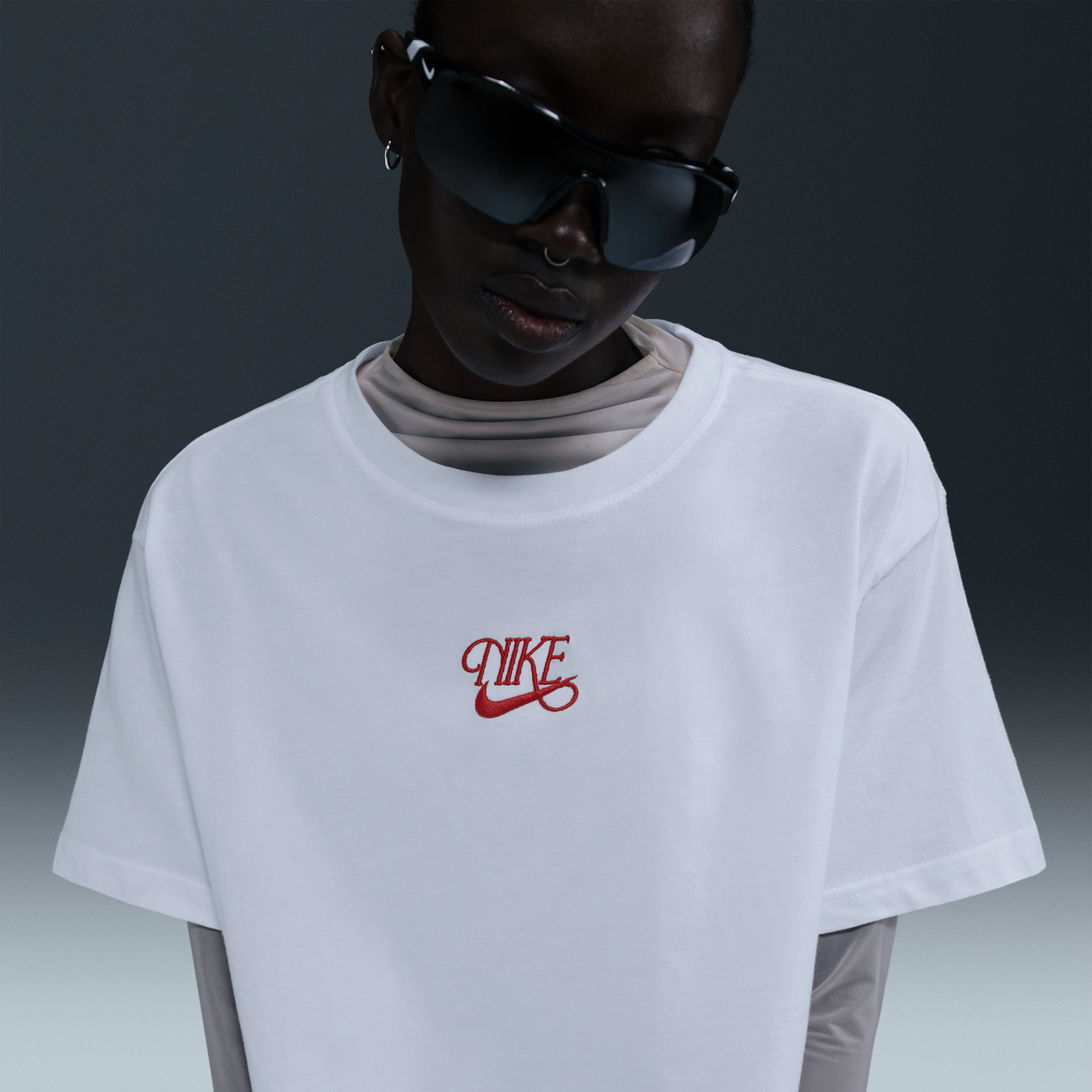 Тениска Nike Nike Sportswear Cropped Short-Sleeve T-Shirt Бяло | HF9500-100, 1