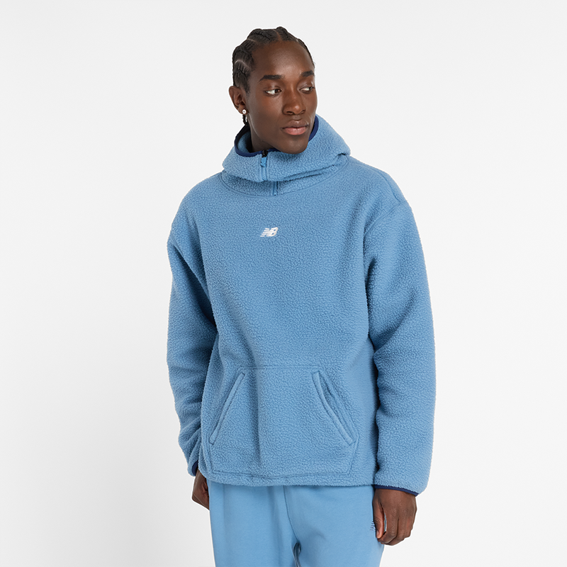 Суитчър New Balance NB Hoodie Синьо | NBMT44584HEB, 0