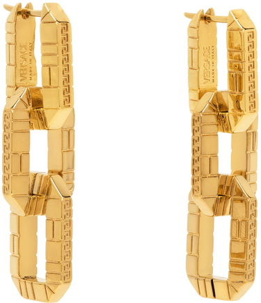 Обеци Versace Greca Quilting Drop Earrings "Gold" Металик | 1014266_1A00620_3J000, 1