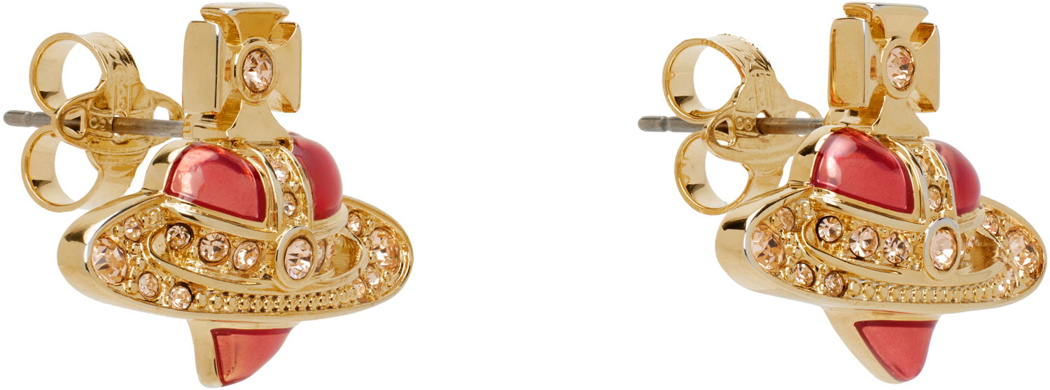 Обеци Vivienne Westwood Vivienne Westwood New Diamante Heart Earrings Червено | 6201033K-02R856-, 1