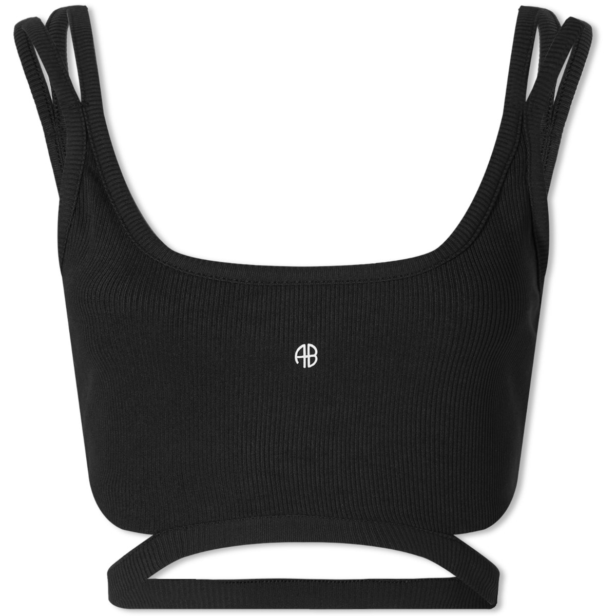 Потник Anine Bing Amari Cutout Ribbed Sports Bra Черно | S-10-9155-000, 1