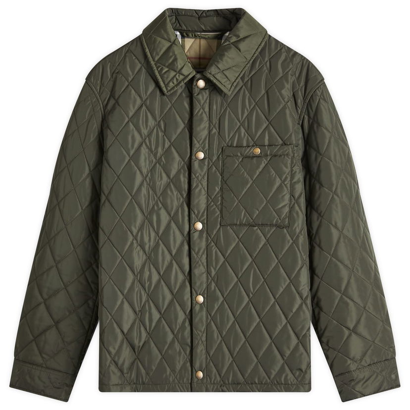 Пухо яке Burberry Quilted Shirt Jacket Сиво | 8100843-C1748