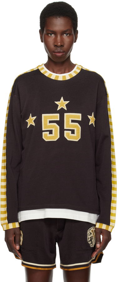 Пуловер Bode Bode Medalist Appliqué Long Sleeve T-Shirt Черно | MRS25CS035, 0