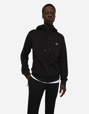 Суитчър Dolce & Gabbana Cotton Jersey Zip-up Hoodie Черно | G9ABITG7F2GB0665, 3