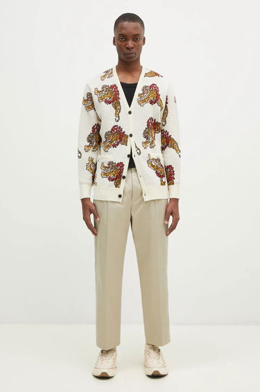 Пуловер WACKO MARIA Tiger Knit Cardigan Бяло | 24FW.WMK.KN22, 4