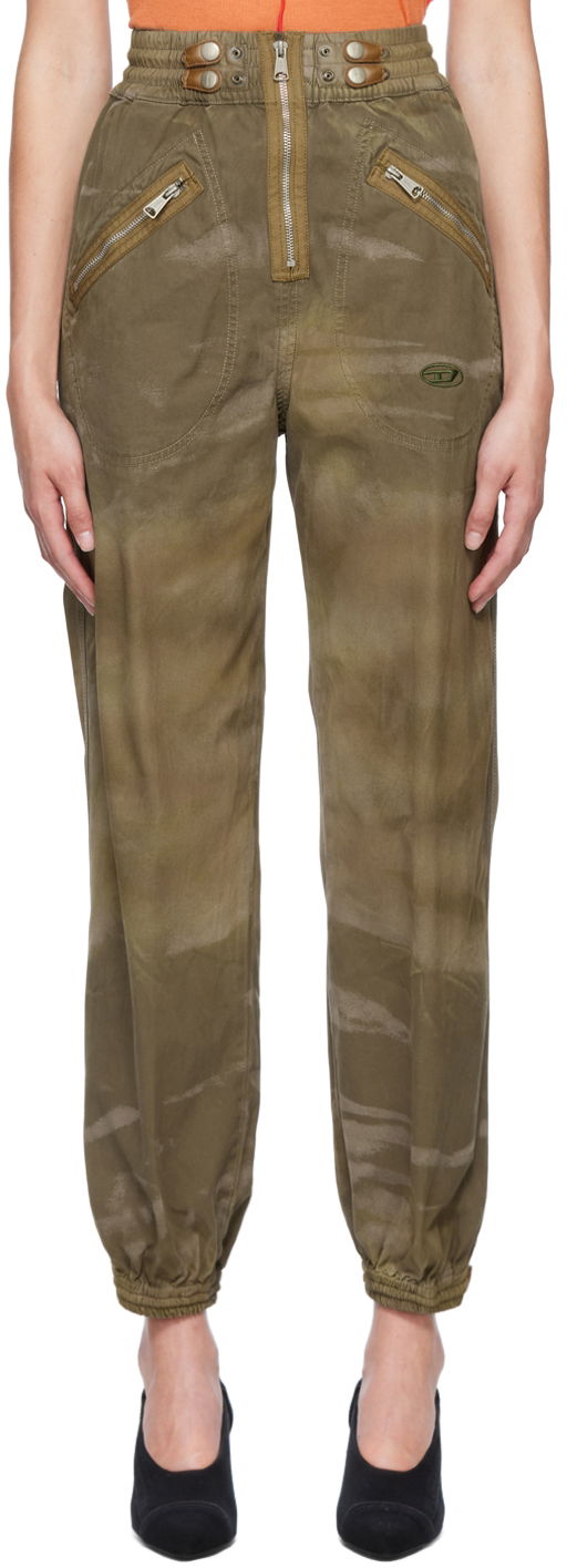 Карго панталони Diesel P-Aucuba-Treat Khaki Cargo Trousers Зелено | A06766 0JKKF, 0