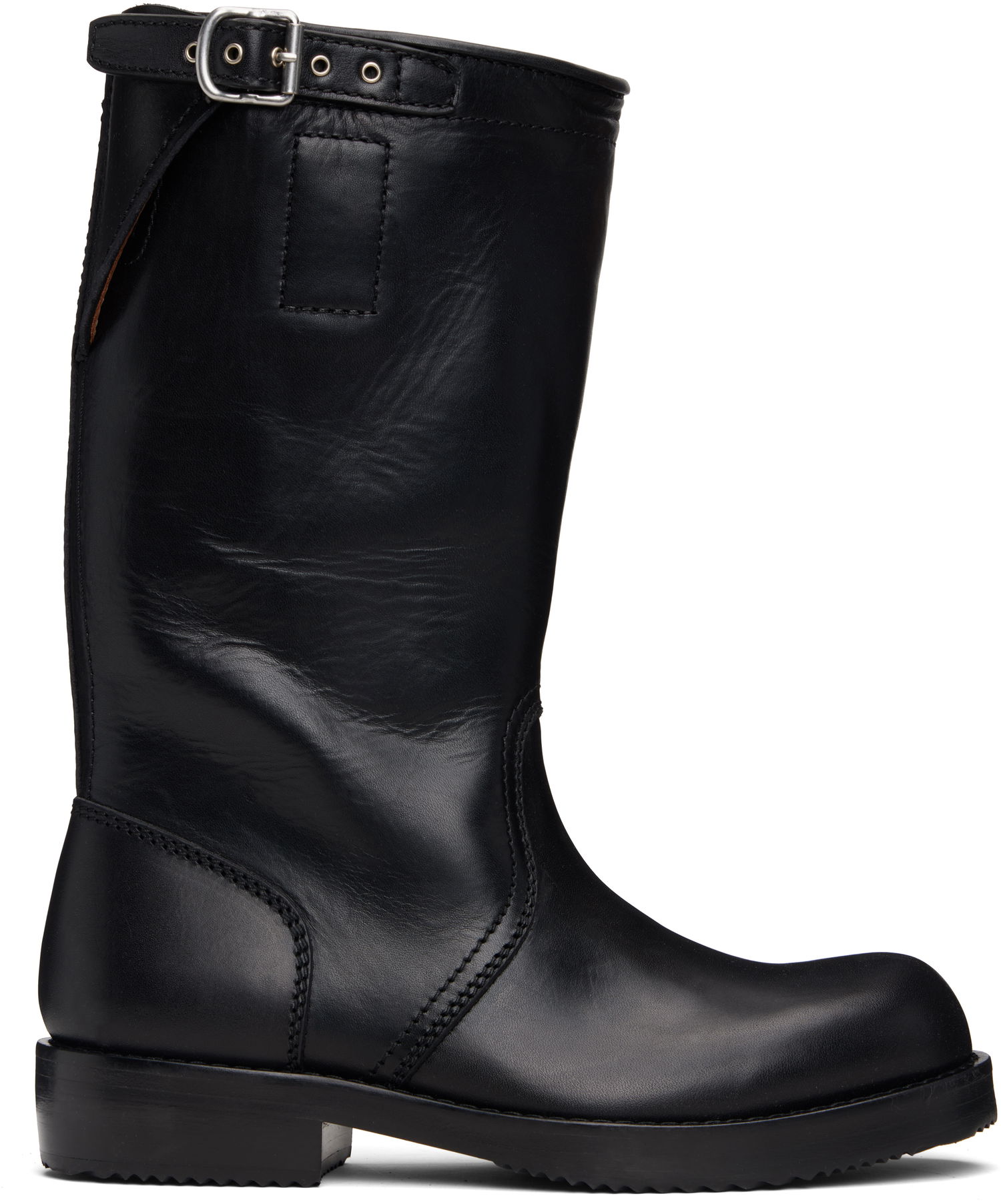 Кецове и обувки Dries Van Noten Dries Van Noten Leather Biker Boots Черно | 252-021700-105, 0