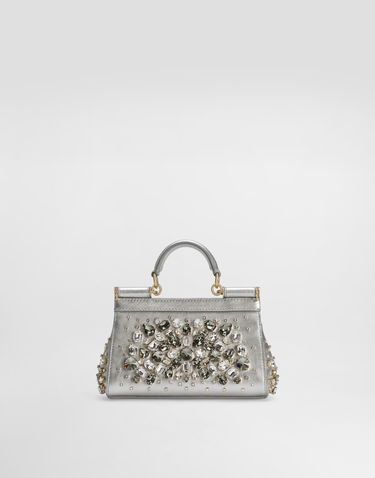 Дамска чанта Dolce & Gabbana Dolce & Gabbana Sicily Small Jewelled Handbag Металик | BB7116BH7438D708, 3