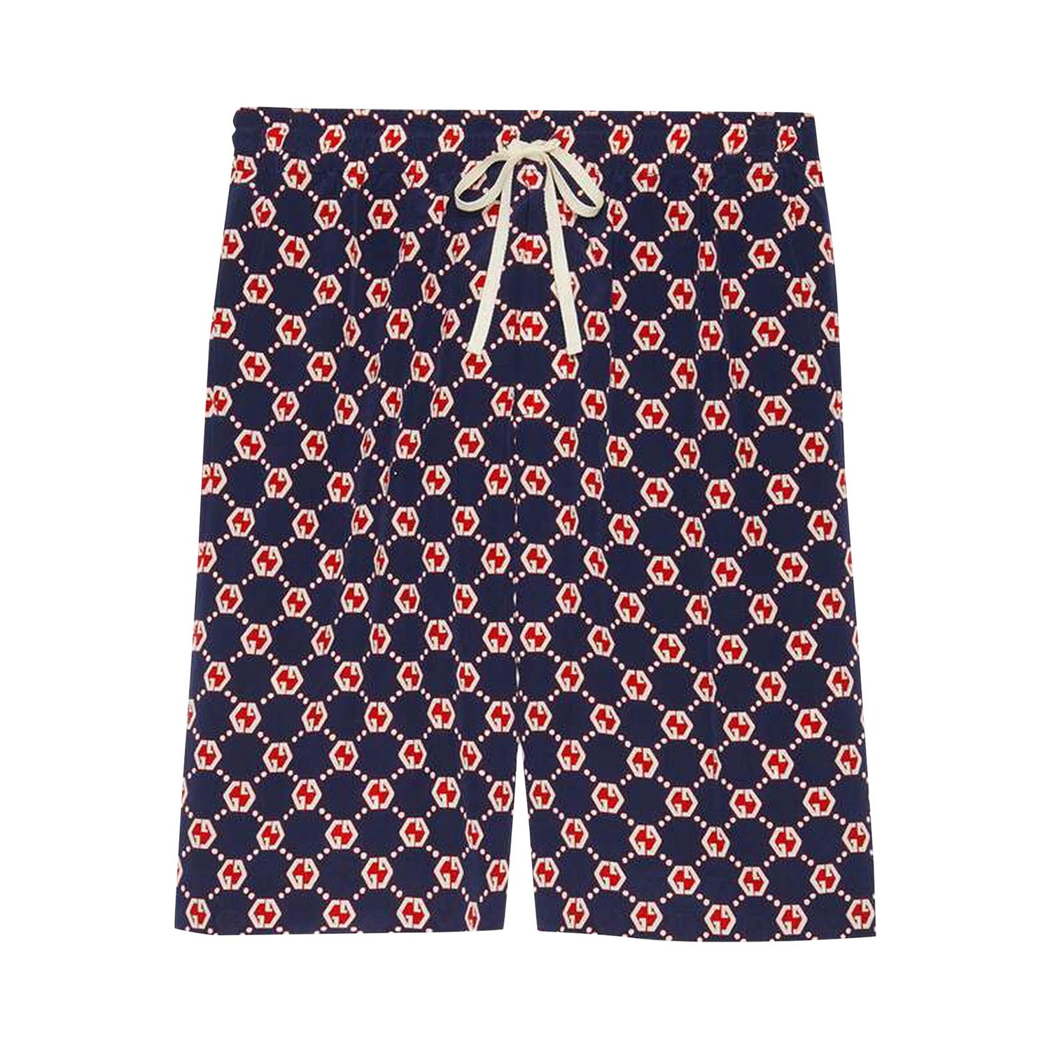 Къси панталони Gucci GG Hexagon Silk Crepe Shorts Бургунди | 654859 ZAF9W 4759, 1