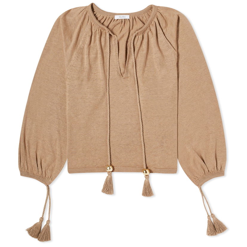 Пуловер Max Mara Knitted Top with Tassels Бежово | 2411361012600-002