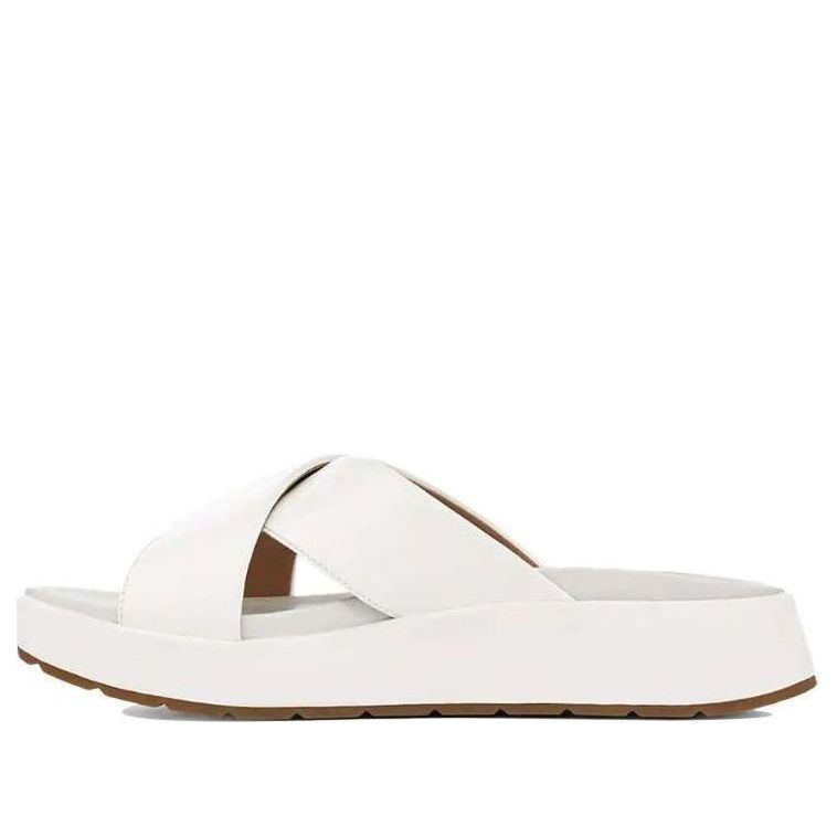Кецове и обувки UGG Emily Patent Leather Platform Sandals Бяло | 1107896-WHT