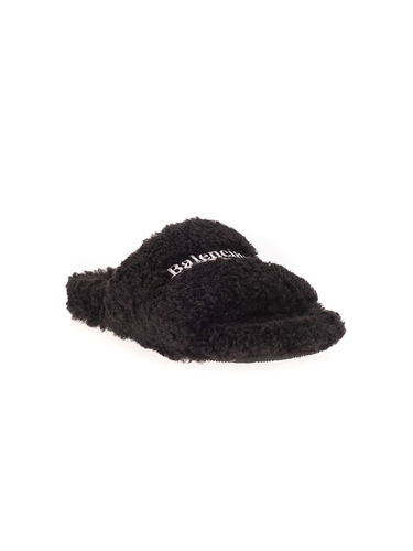 Кецове и обувки Balenciaga Furry Slide Black White W Черно | 654261W2DO11096, 1